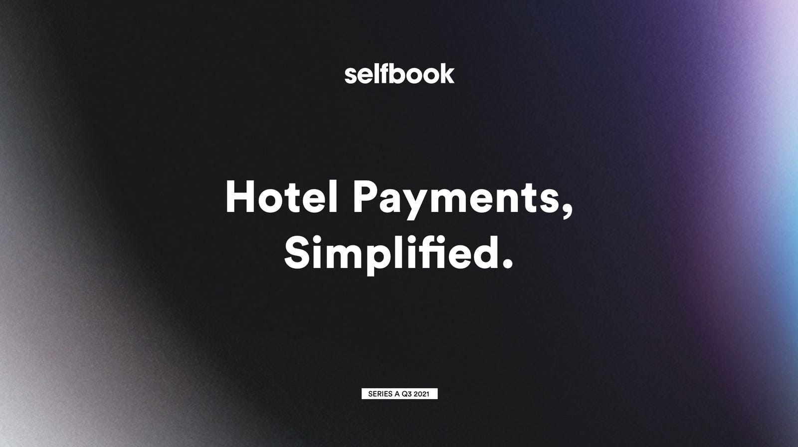 Cover slide of the Selfbook pitch deck — Series A 2022