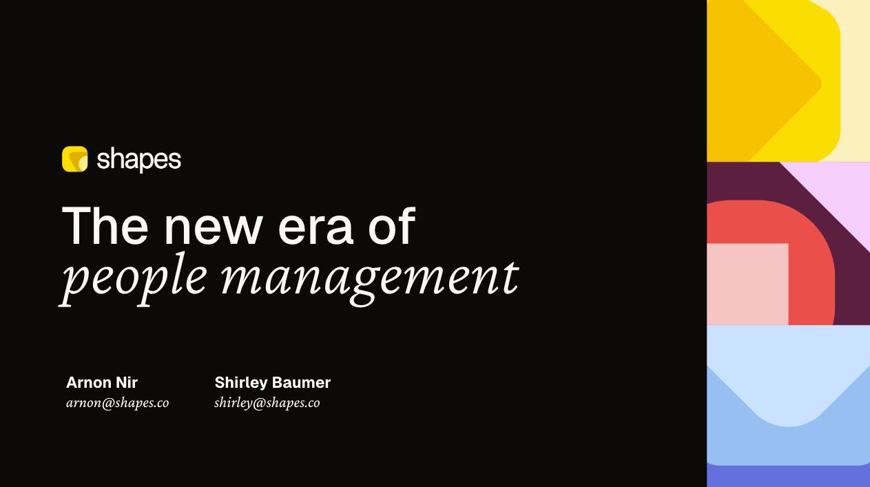 Cover slide of the Shapes pitch deck — Series A 2023