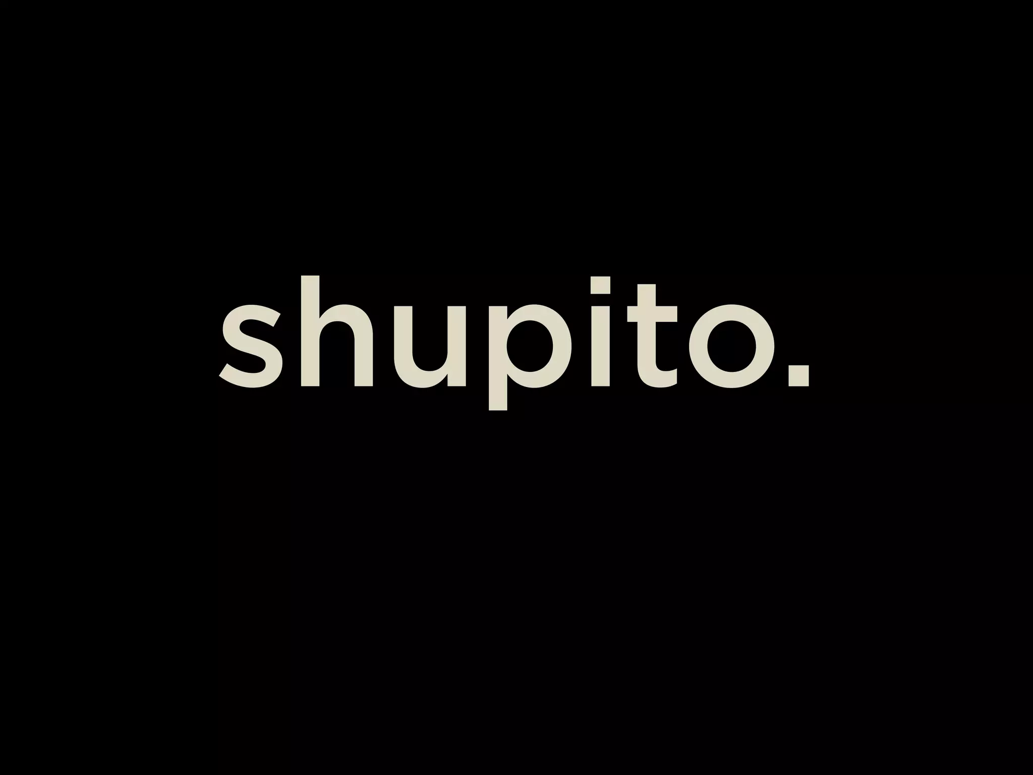 Cover slide of the Shupito pitch deck — 2011