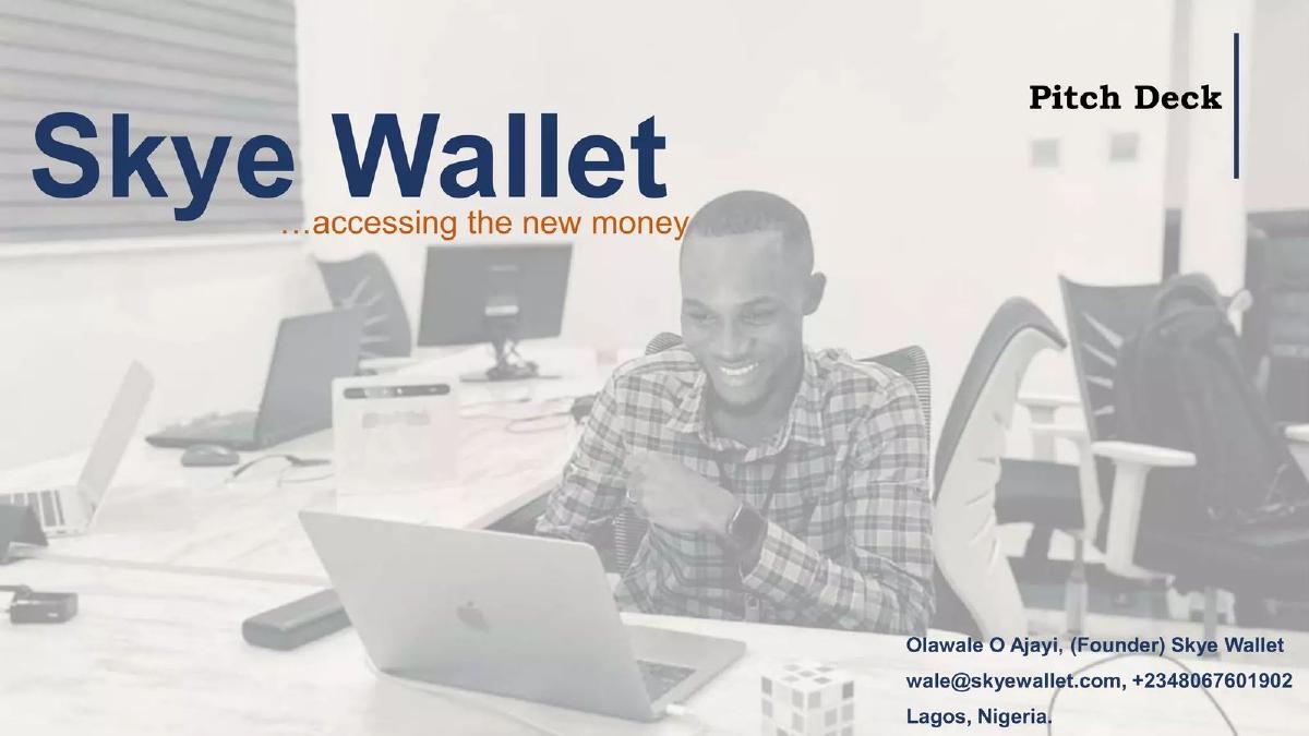Cover slide of the Skye Wallet Pitch Deck Teardown pitch deck