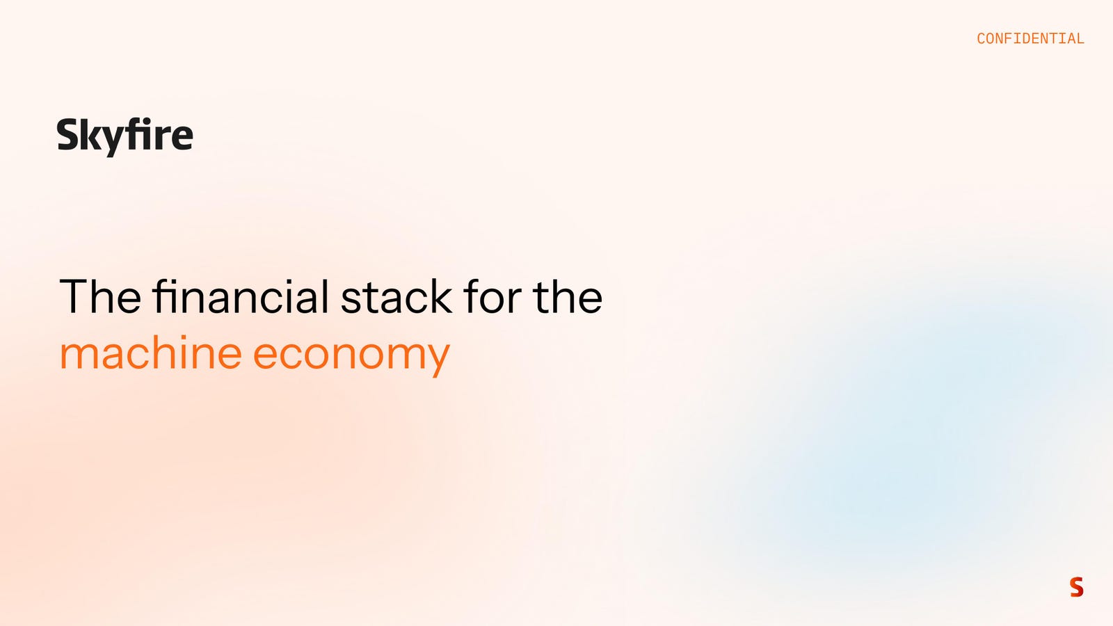 Cover slide of the Skyfire Systems pitch deck — Seed 2024