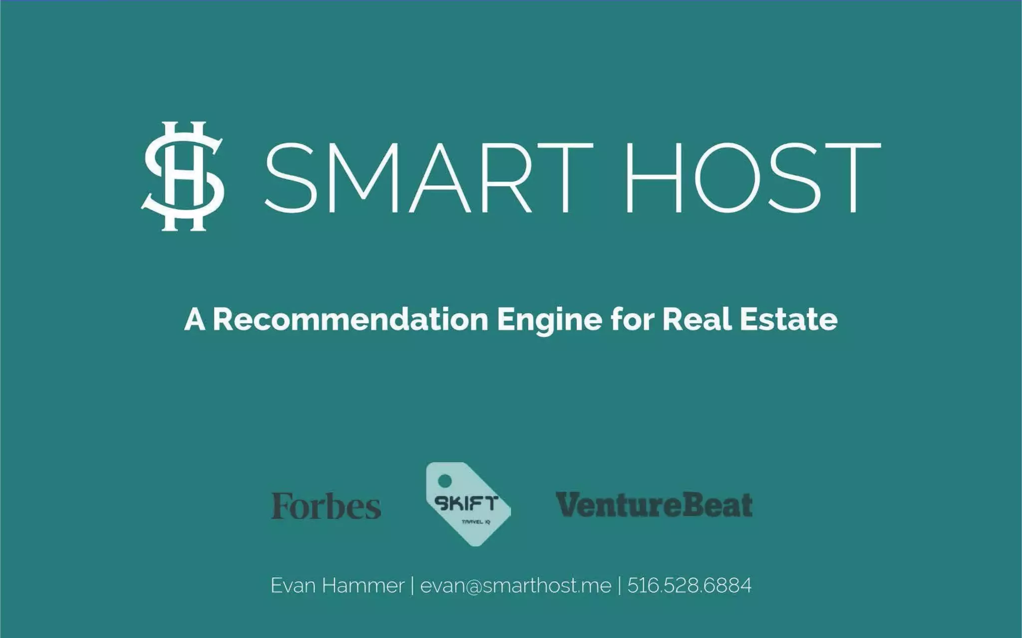 Cover slide of the Smart Host pitch deck — 2014