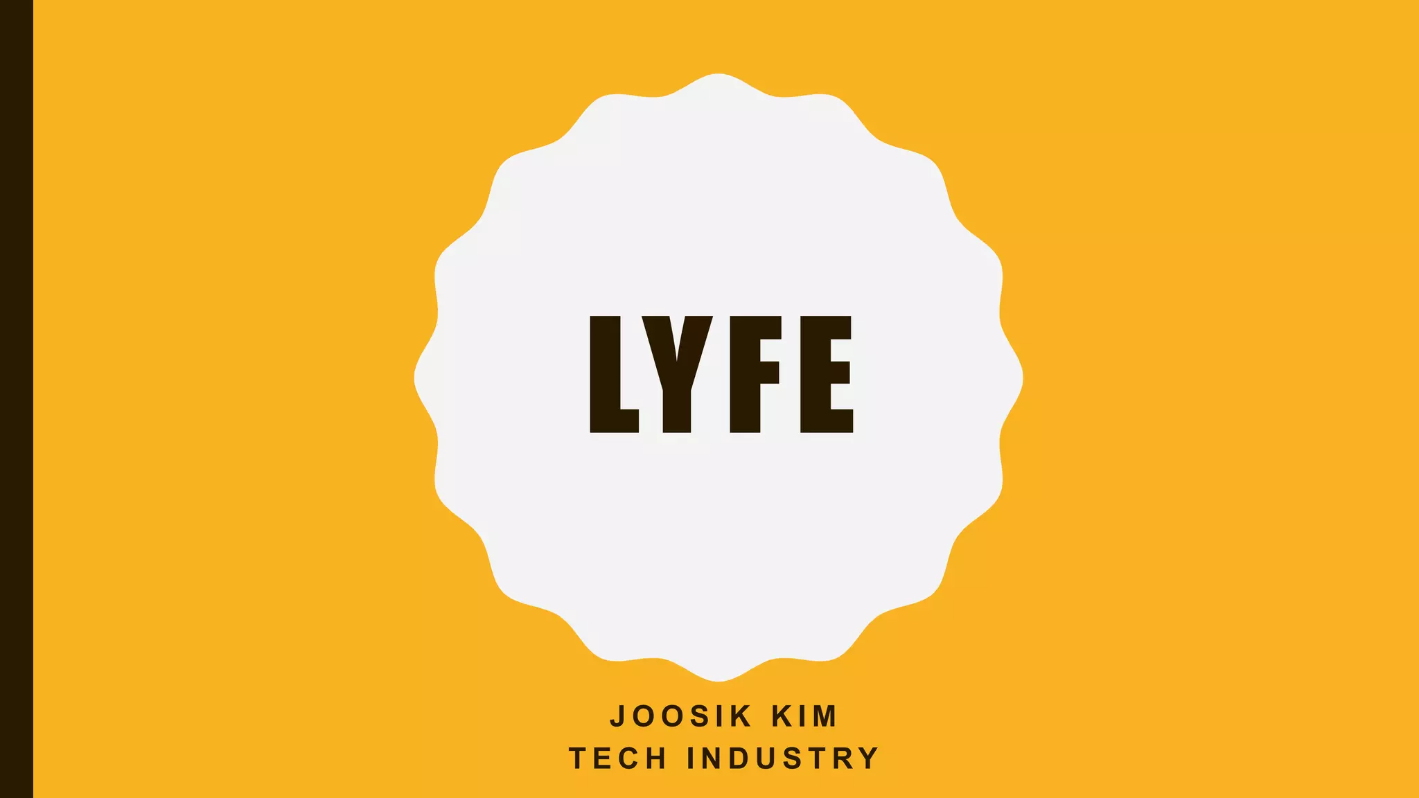 Cover slide of the Lyfe pitch deck — MVP / Pre-Seed 2012