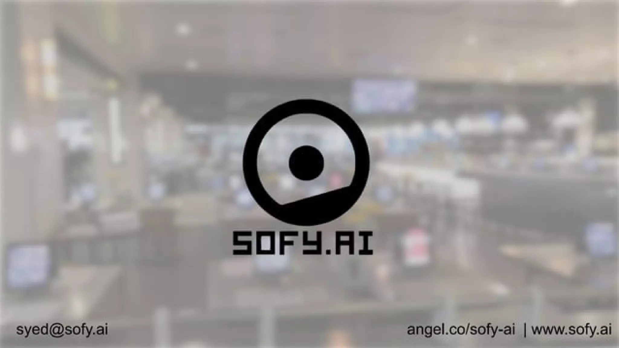 Cover slide of the Sofy.ai pitch deck — Early Stage