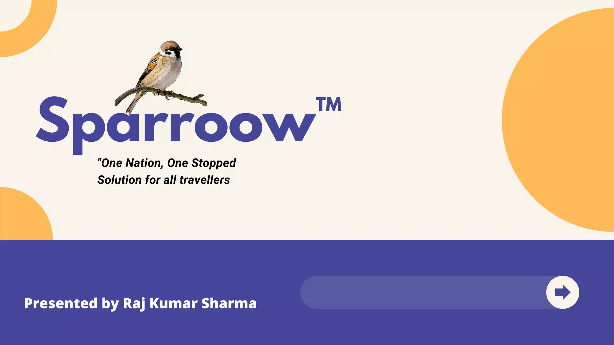 Cover slide of the Sparroow pitch deck — 2022