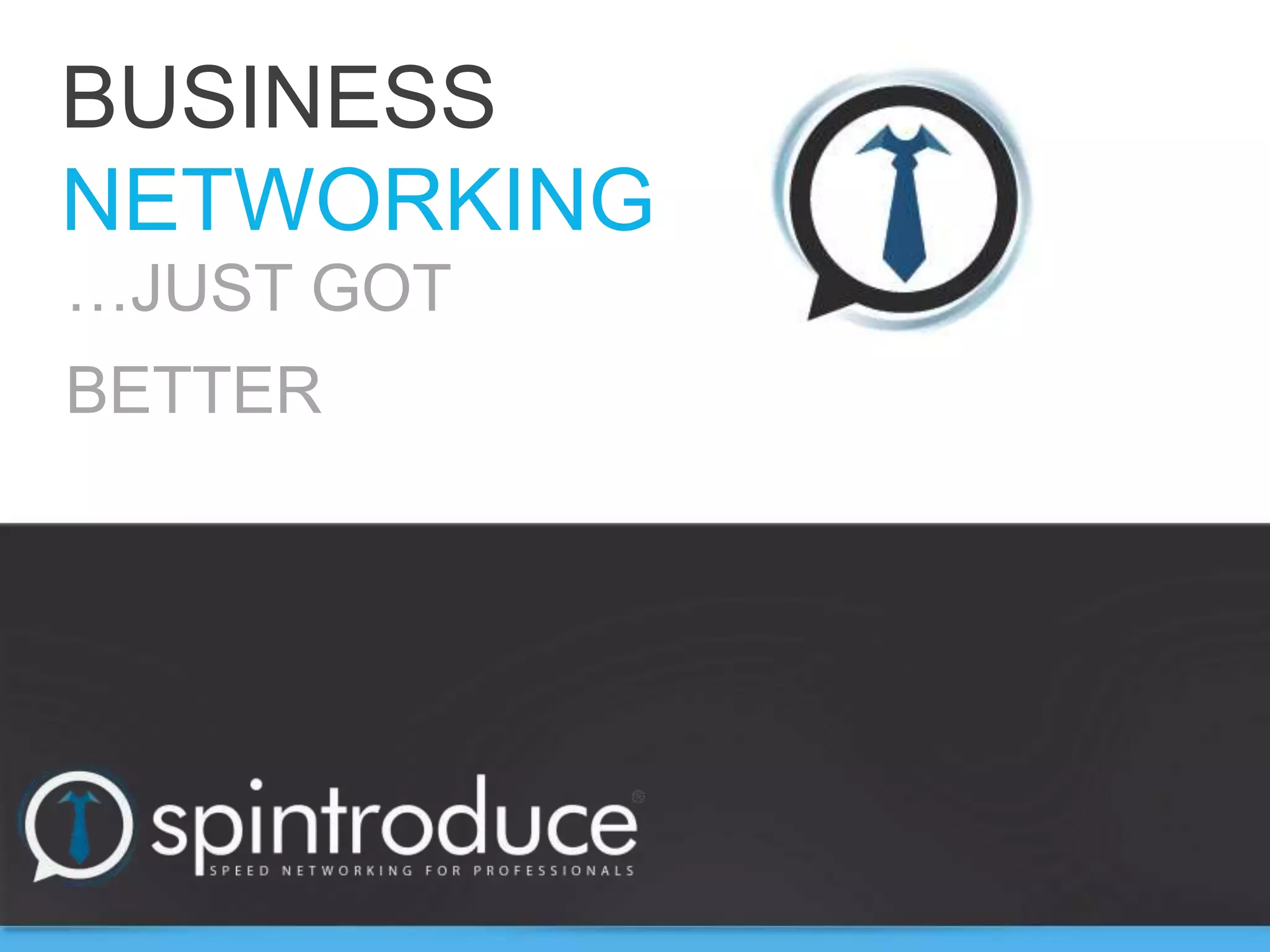 Cover slide of the Spintroduce pitch deck — Seed