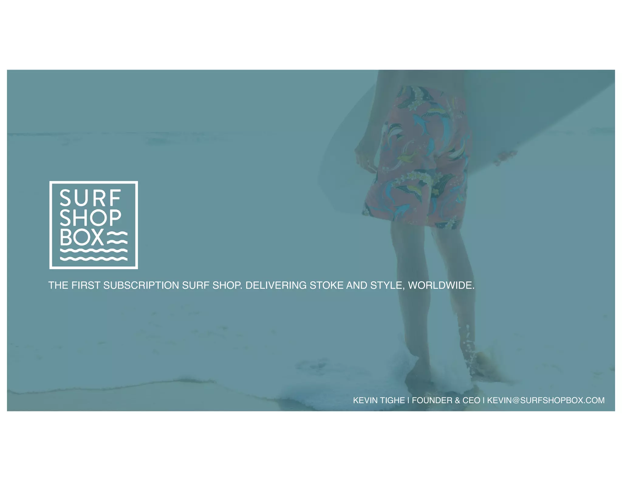 Cover slide of the Surf Shop Box Pitch Deck Teardown pitch deck