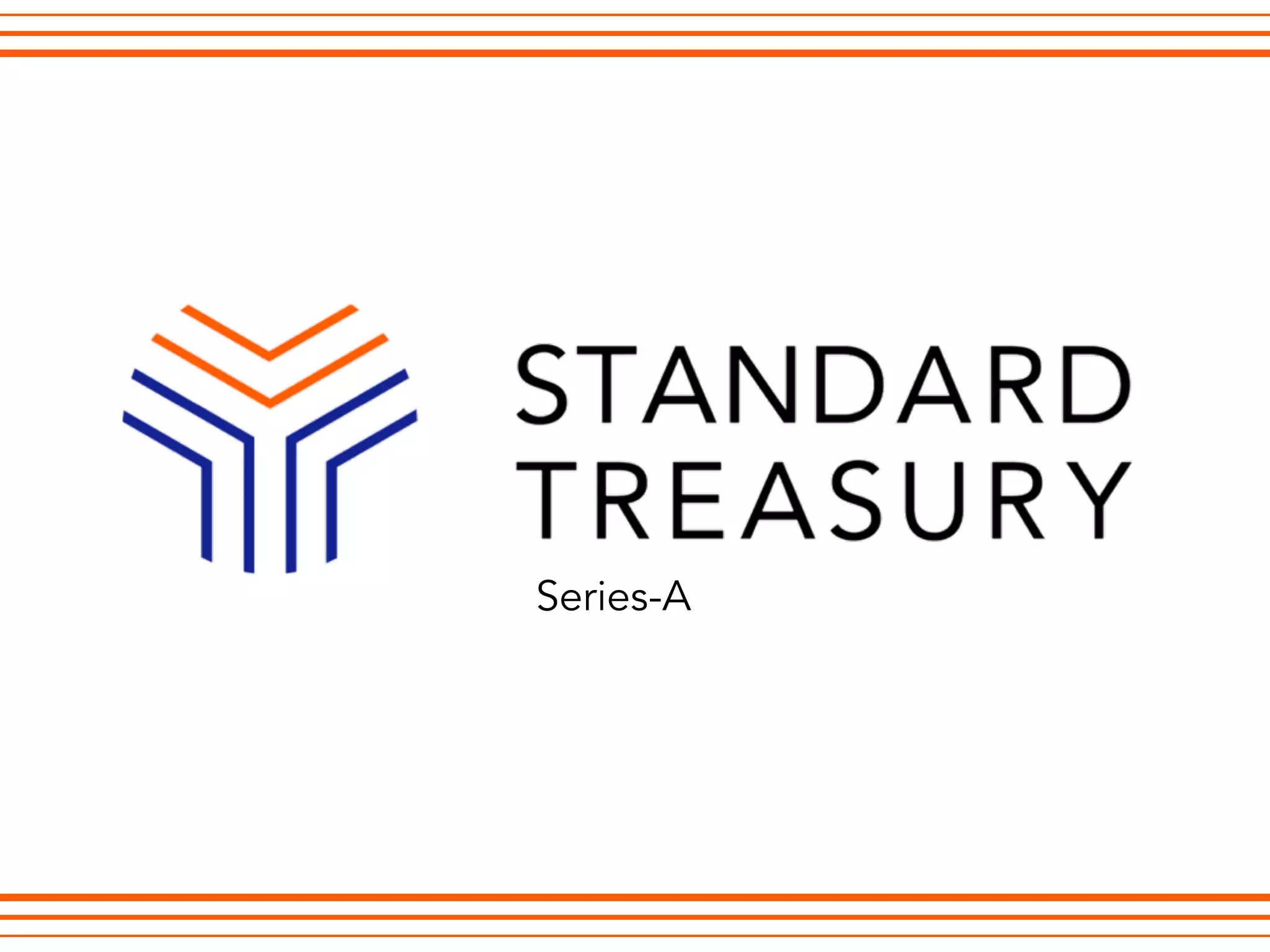 Cover slide of the Standard Treasury Pitch Deck Teardown pitch deck