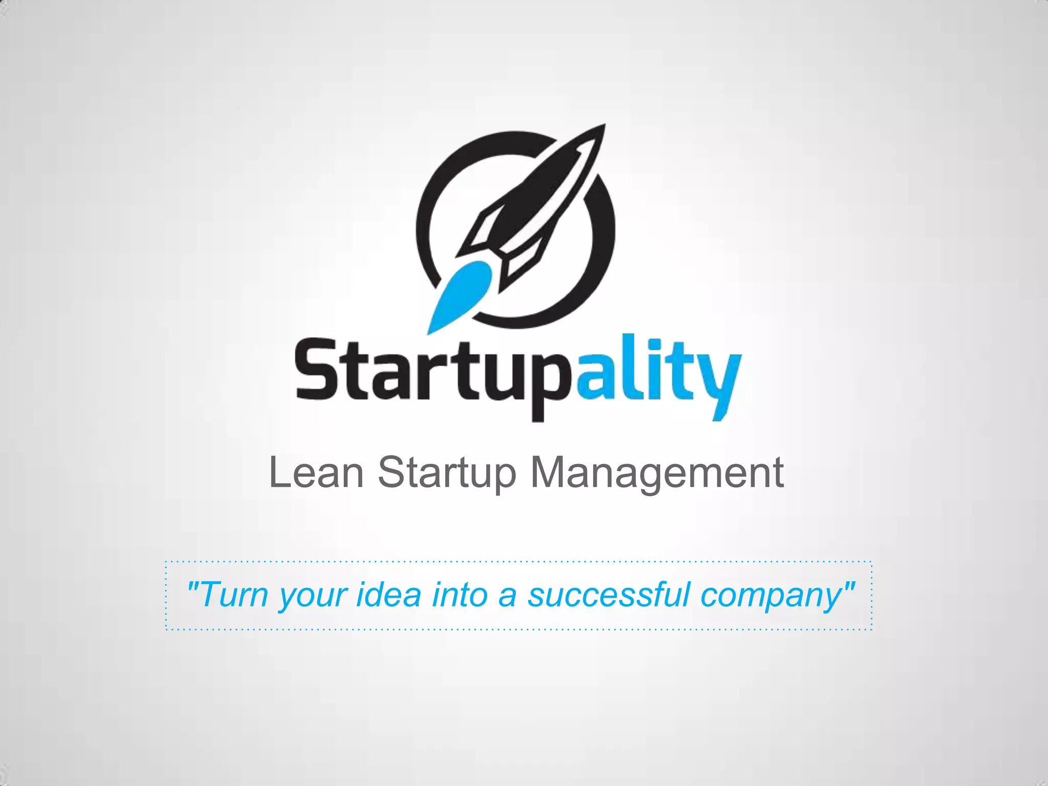 Cover slide of the Startupality pitch deck — Prototype / Pre-seed