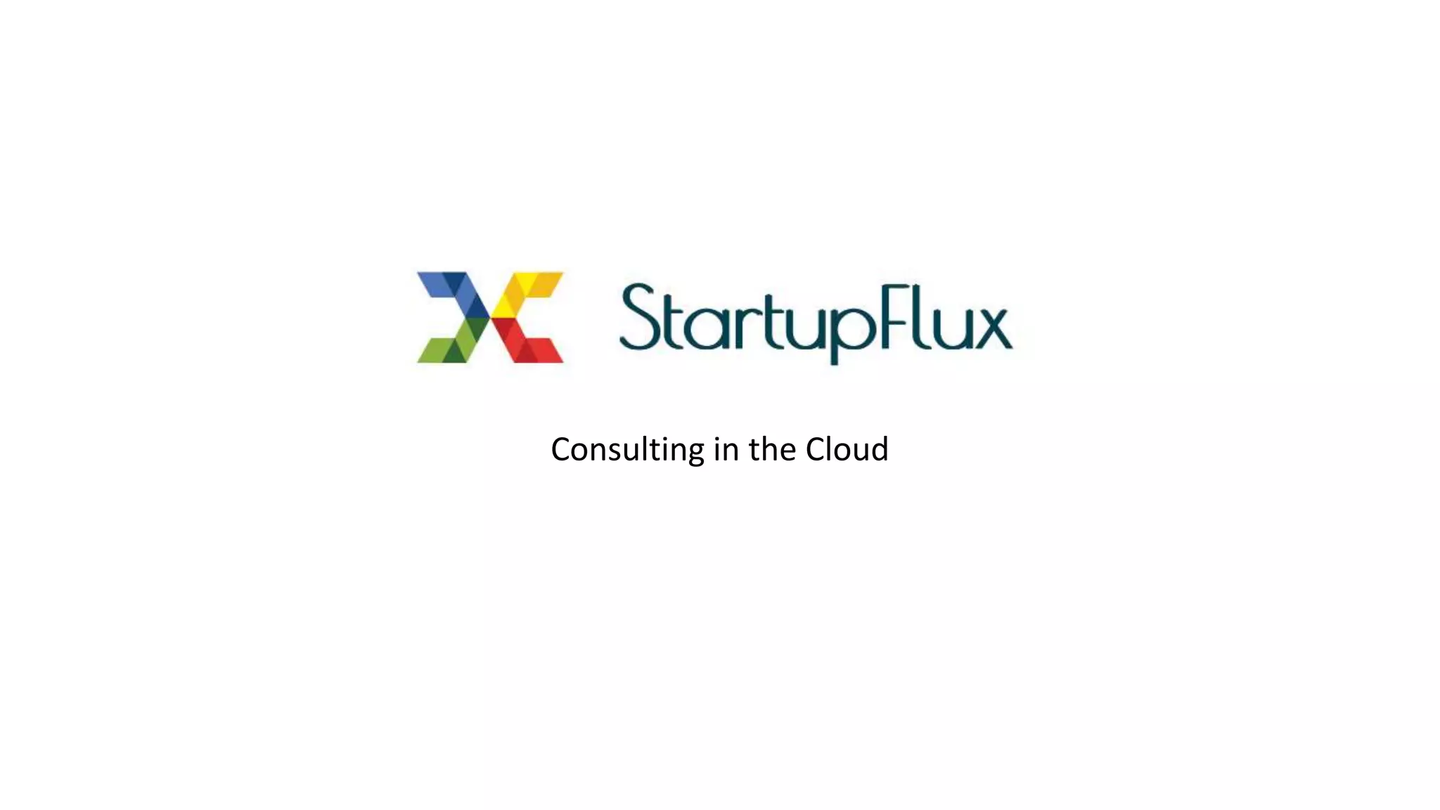 Cover slide of the StartupFlux pitch deck — Draft / Unknown