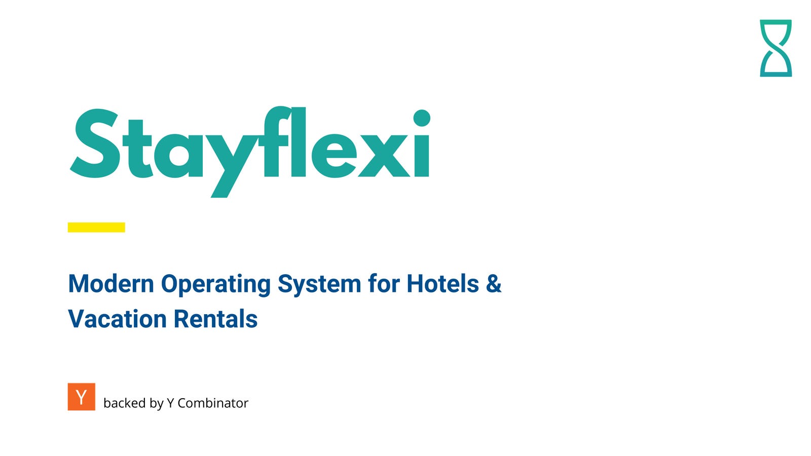 Cover slide of the Stayflexi pitch deck — Seed 2021