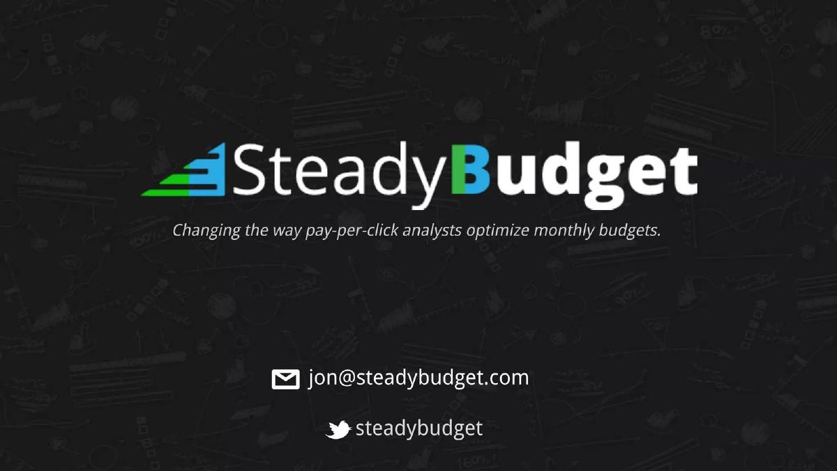 Cover slide of the SteadyBudget Pitch Deck Teardown pitch deck