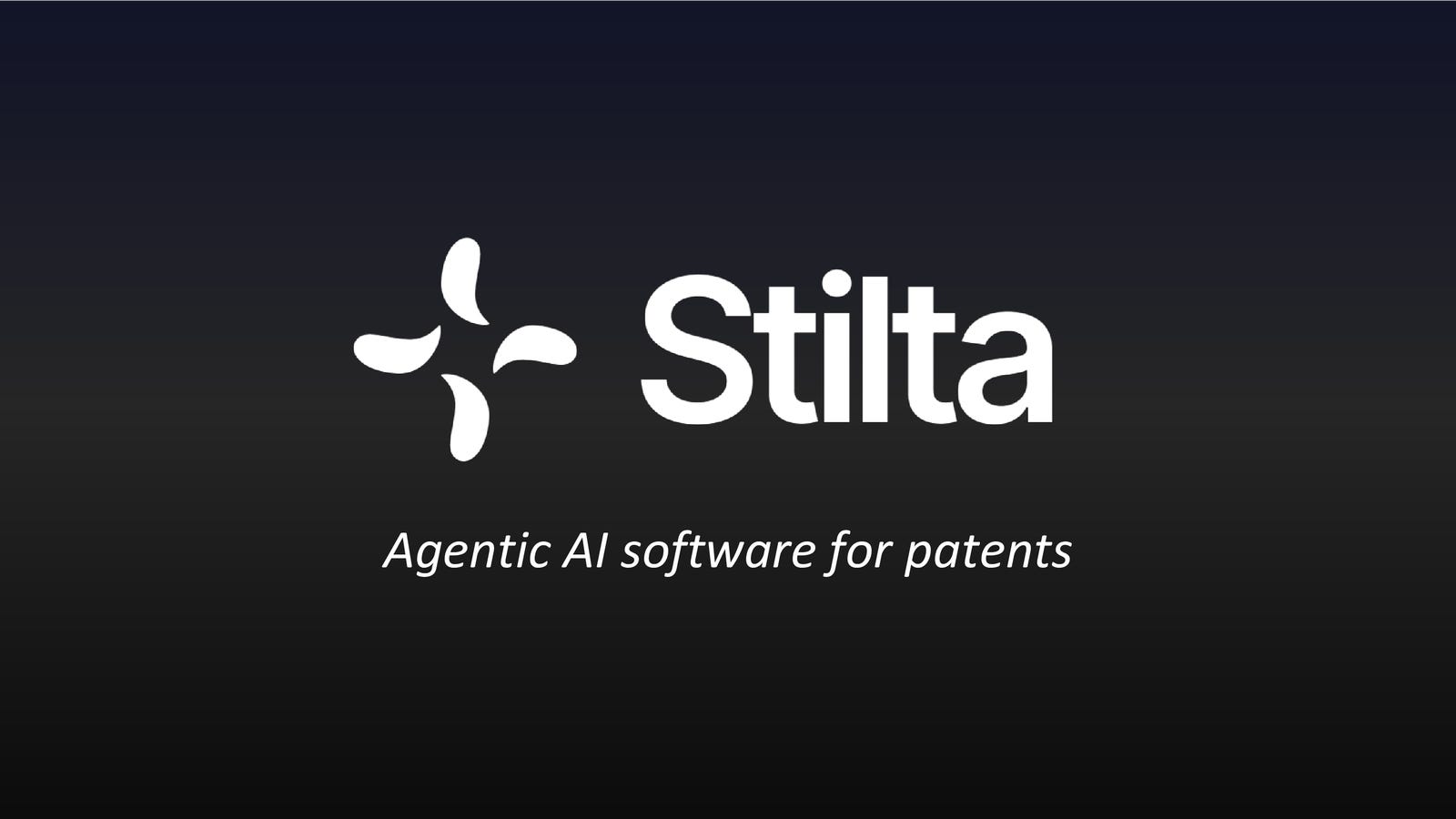 Cover slide of the Stilta pitch deck — Seed 2024