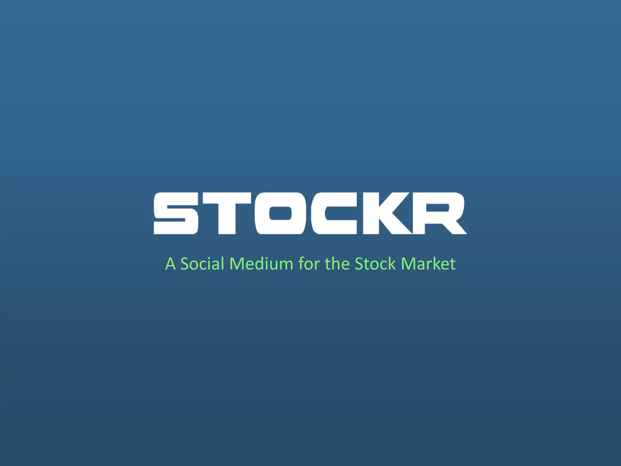 Cover slide of the Stockr Pitch Deck Teardown pitch deck