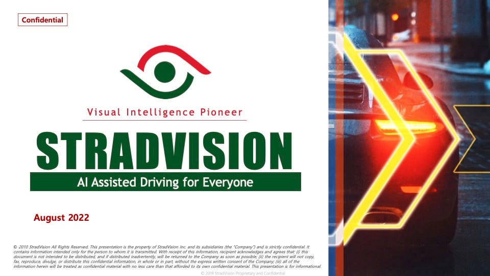 Cover slide of the StradVision pitch deck — Series C 2024