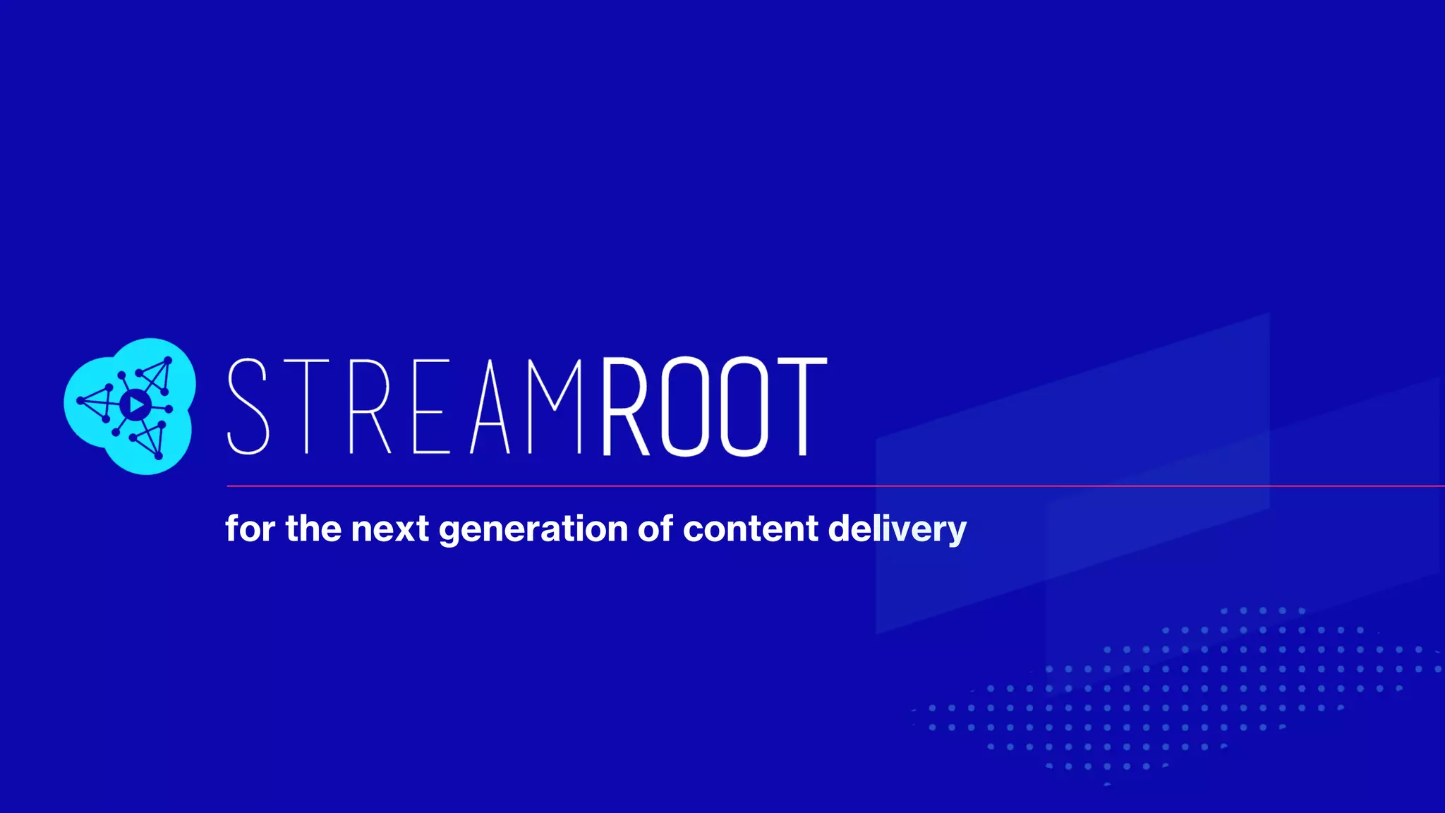 Cover slide of the Streamroot pitch deck