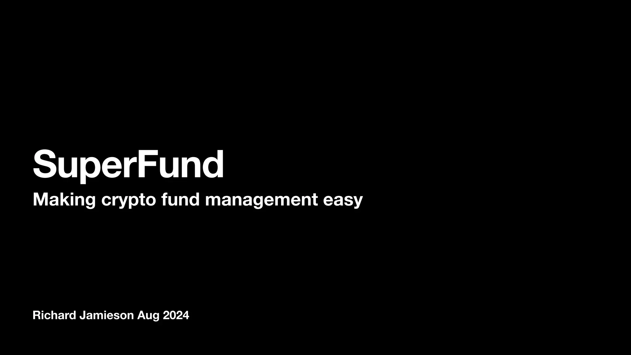 Cover slide of the SuperFund 21 pitch deck — Pre-Seed / Concept 2024