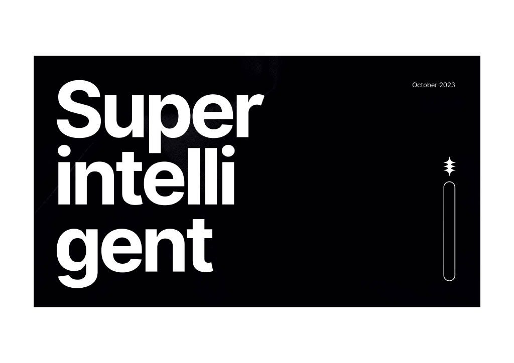 Cover slide of the Superintelligent pitch deck — Pre-seed 2024