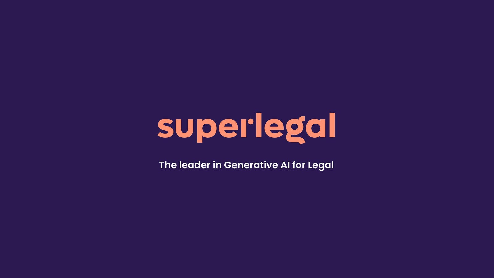 Cover slide of the Superlegal pitch deck — Seed 2024