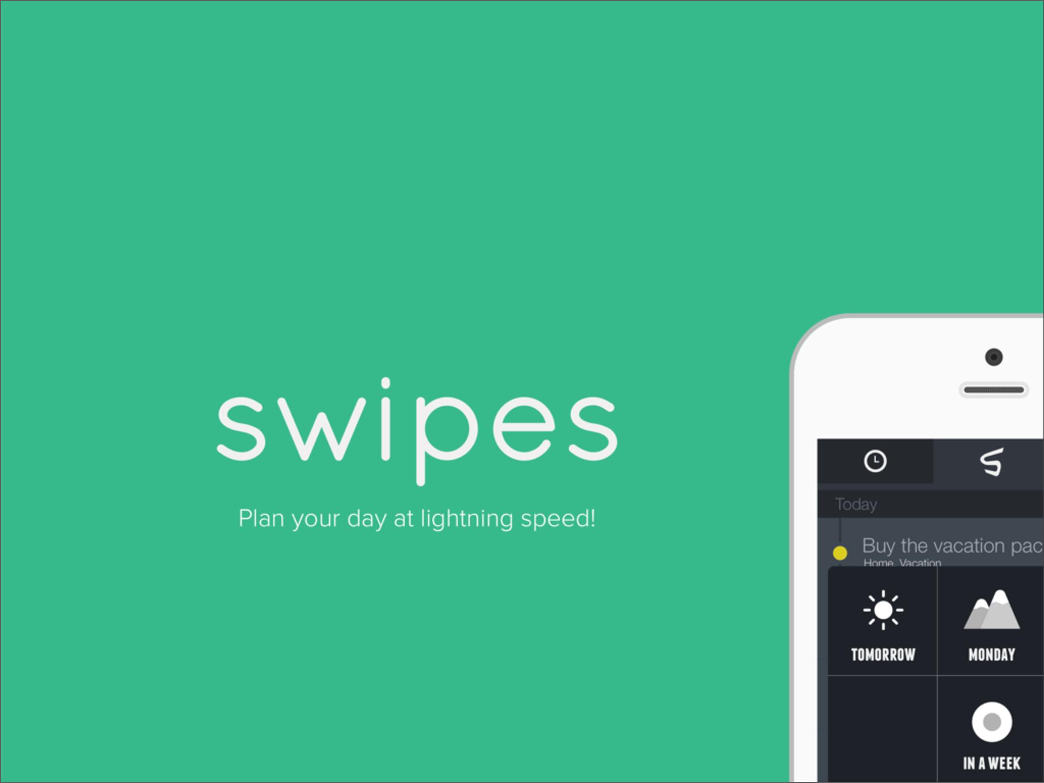 Cover slide of the Swipes pitch deck — Seed