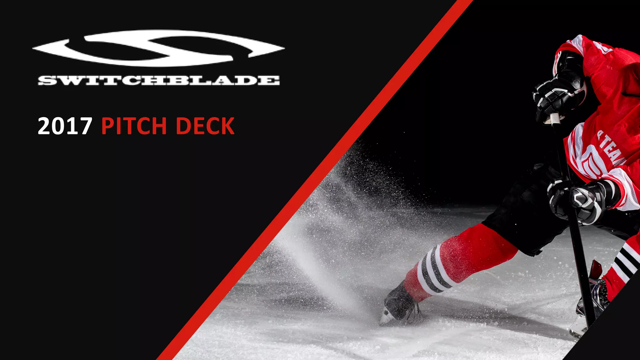 Cover slide of the Switchblade pitch deck — 2017