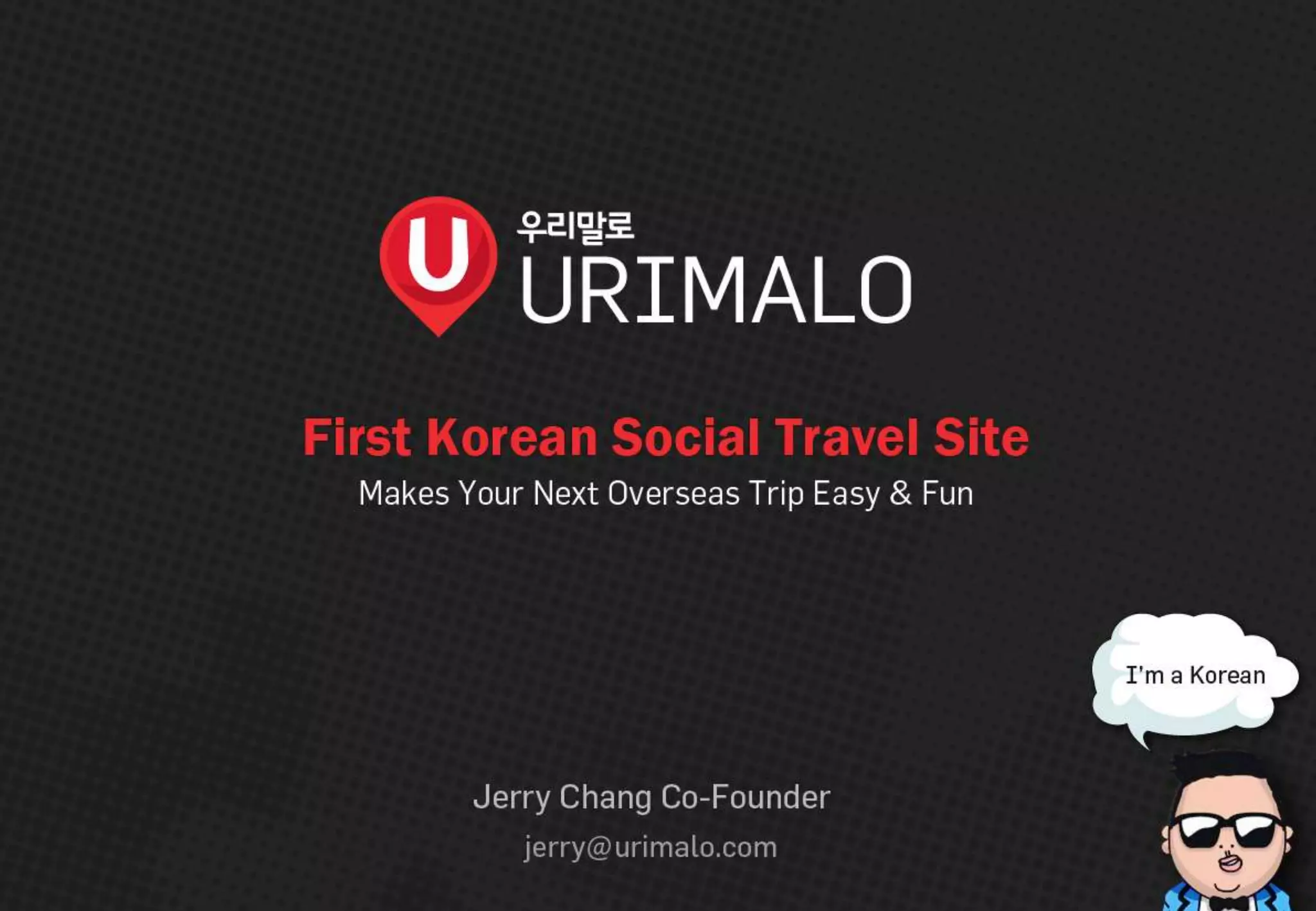 Cover slide of the Urimalo Pitch Deck Teardown pitch deck