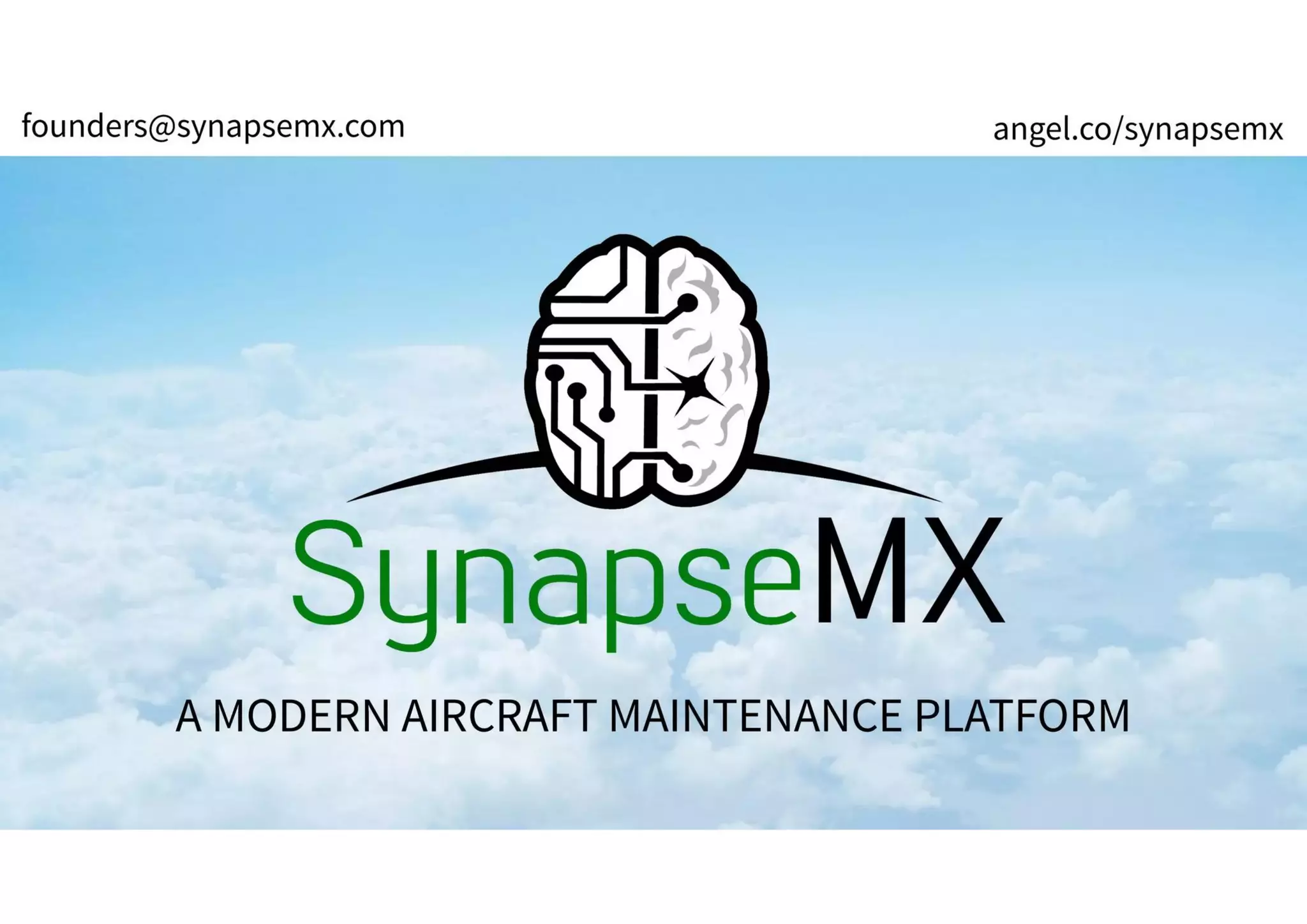 Cover slide of the SynapseMX pitch deck — Early Stage (Seed/Angel) 2014