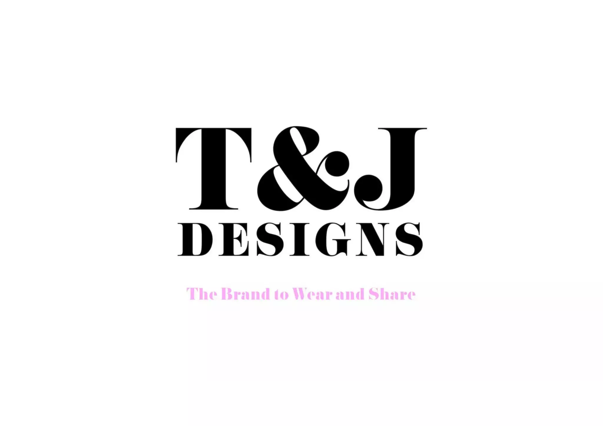 Cover slide of the T & J Designs pitch deck