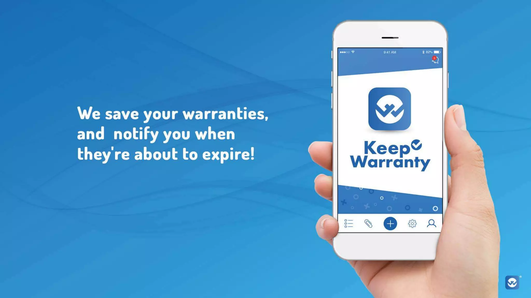 Cover slide of the Keep Warranty pitch deck — Not stated 2017