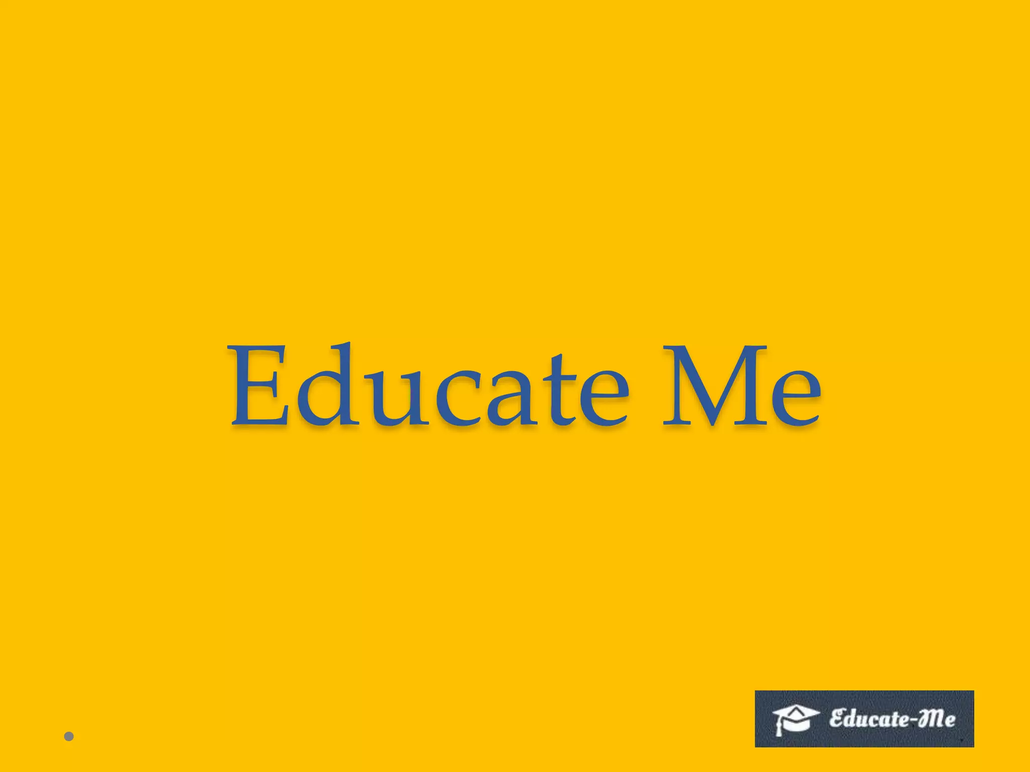 Cover slide of the Educate-Me pitch deck — Seed (Conceptual)