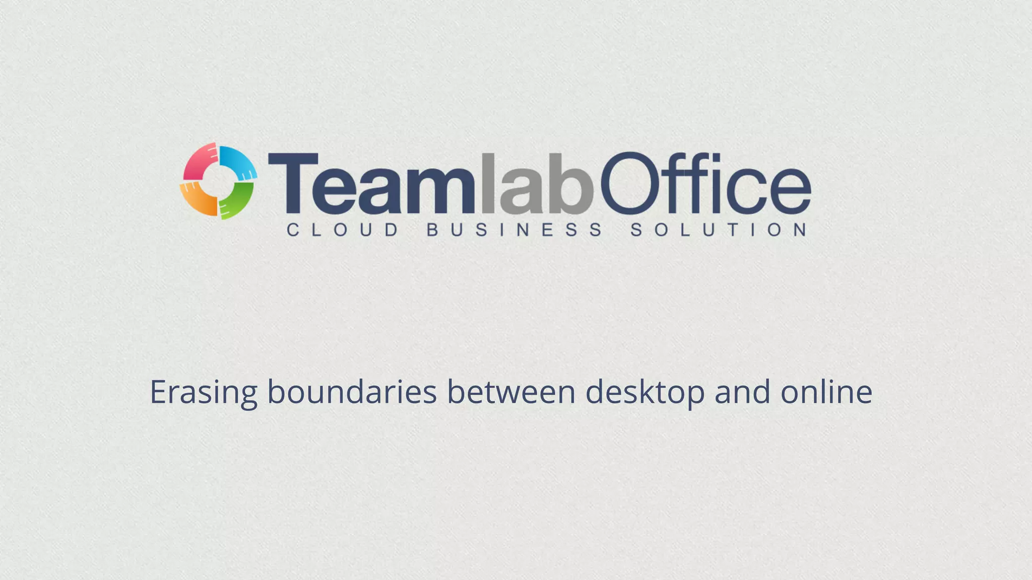 Cover slide of the Teamlab (now ONLYOFFICE) pitch deck — 2012
