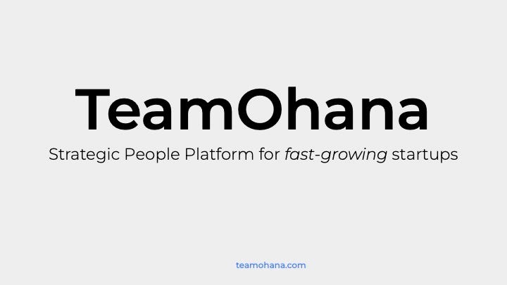 Cover slide of the TeamOhana pitch deck — Seed 2024