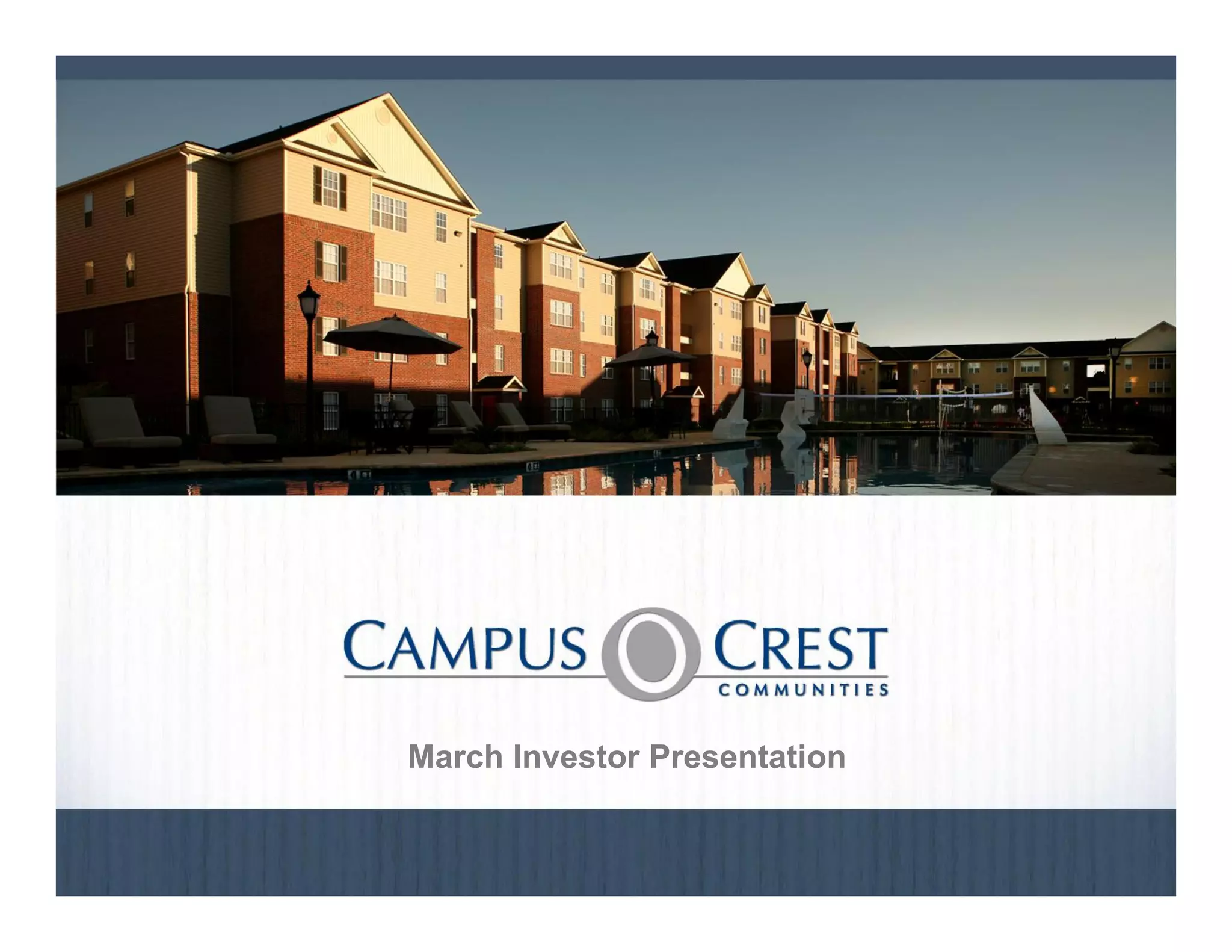 Cover slide of the Campus Crest Pitch Deck Teardown pitch deck