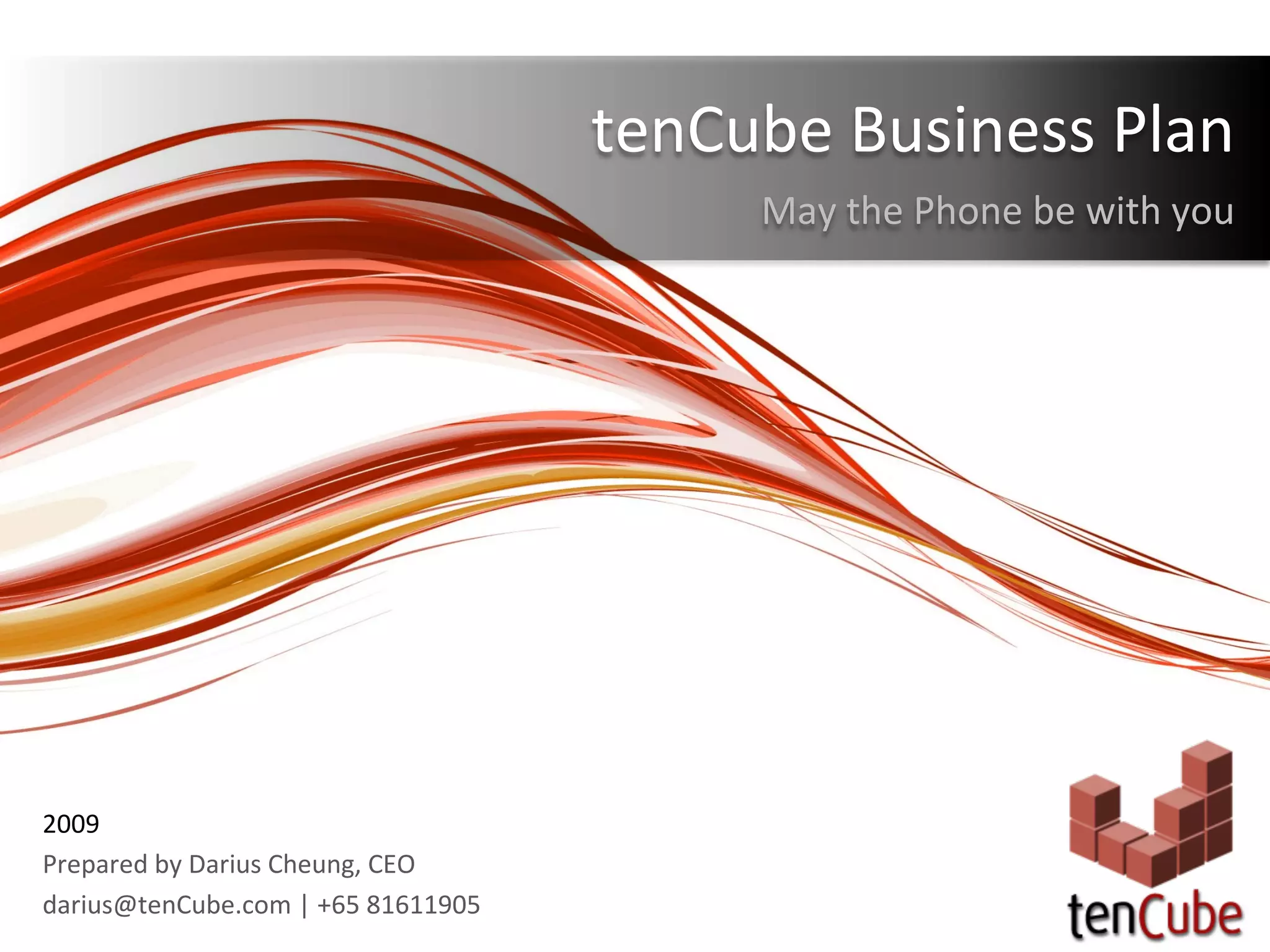 Cover slide of the TenCube Pitch Deck Teardown pitch deck