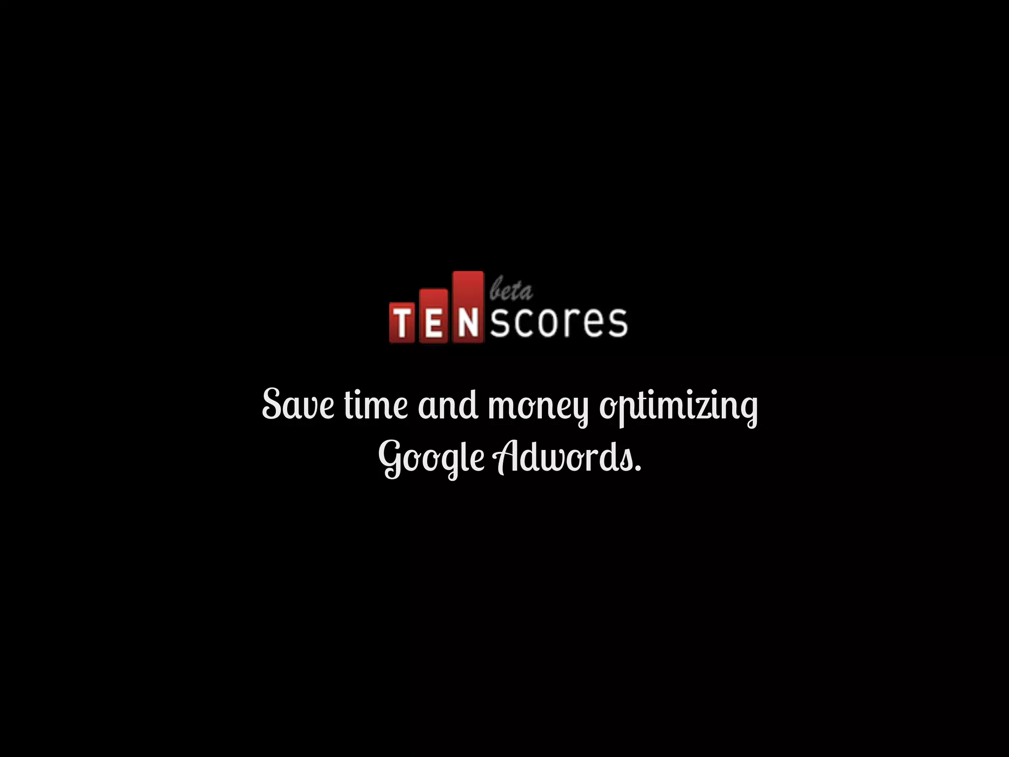 Cover slide of the Tenscores pitch deck — Seed 2013