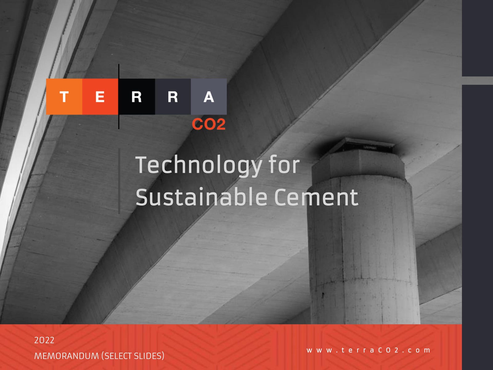 Cover slide of the Terra CO2 pitch deck — Series A 2022