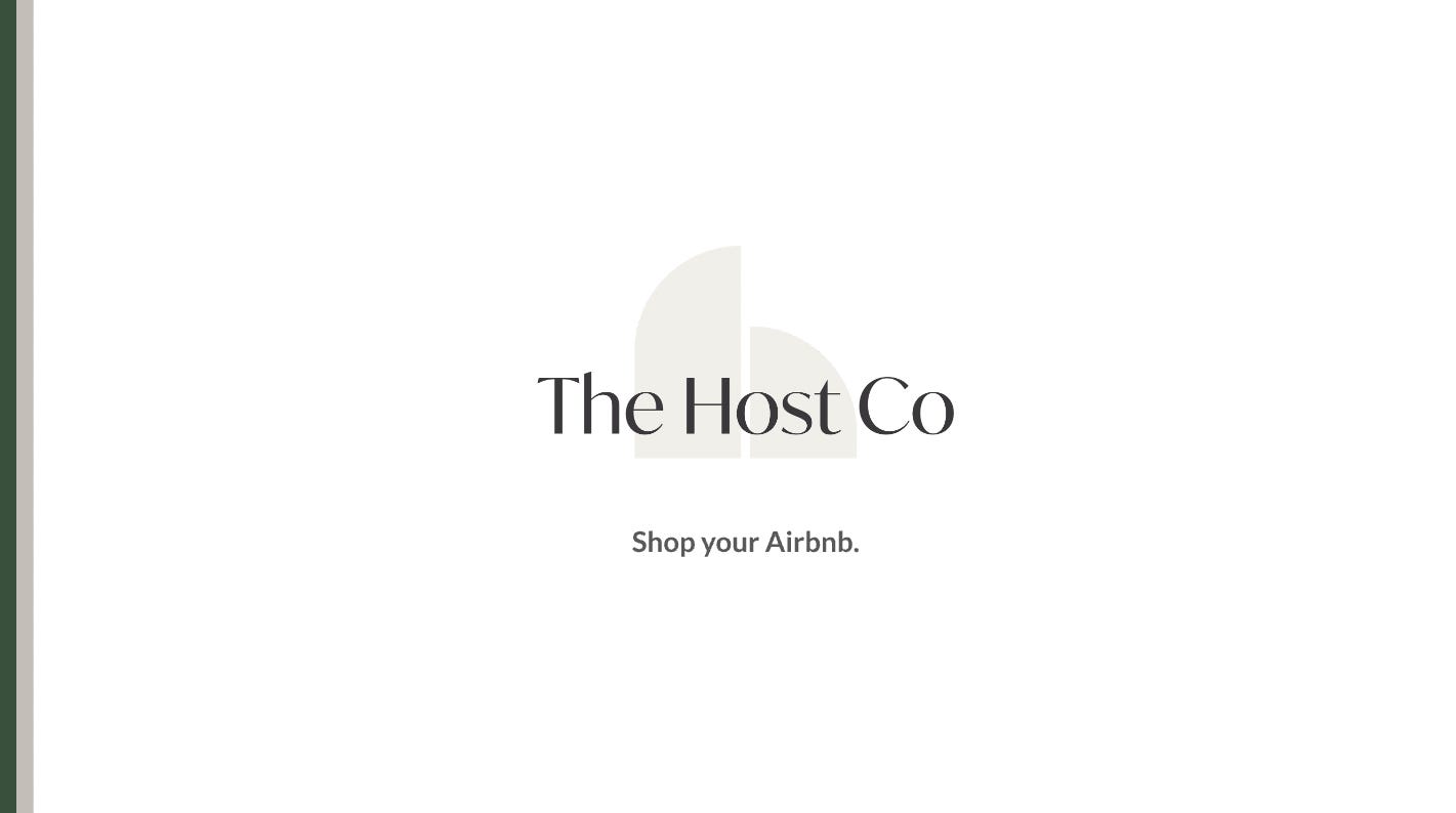 Cover slide of the The Host Co. pitch deck — Seed 2022