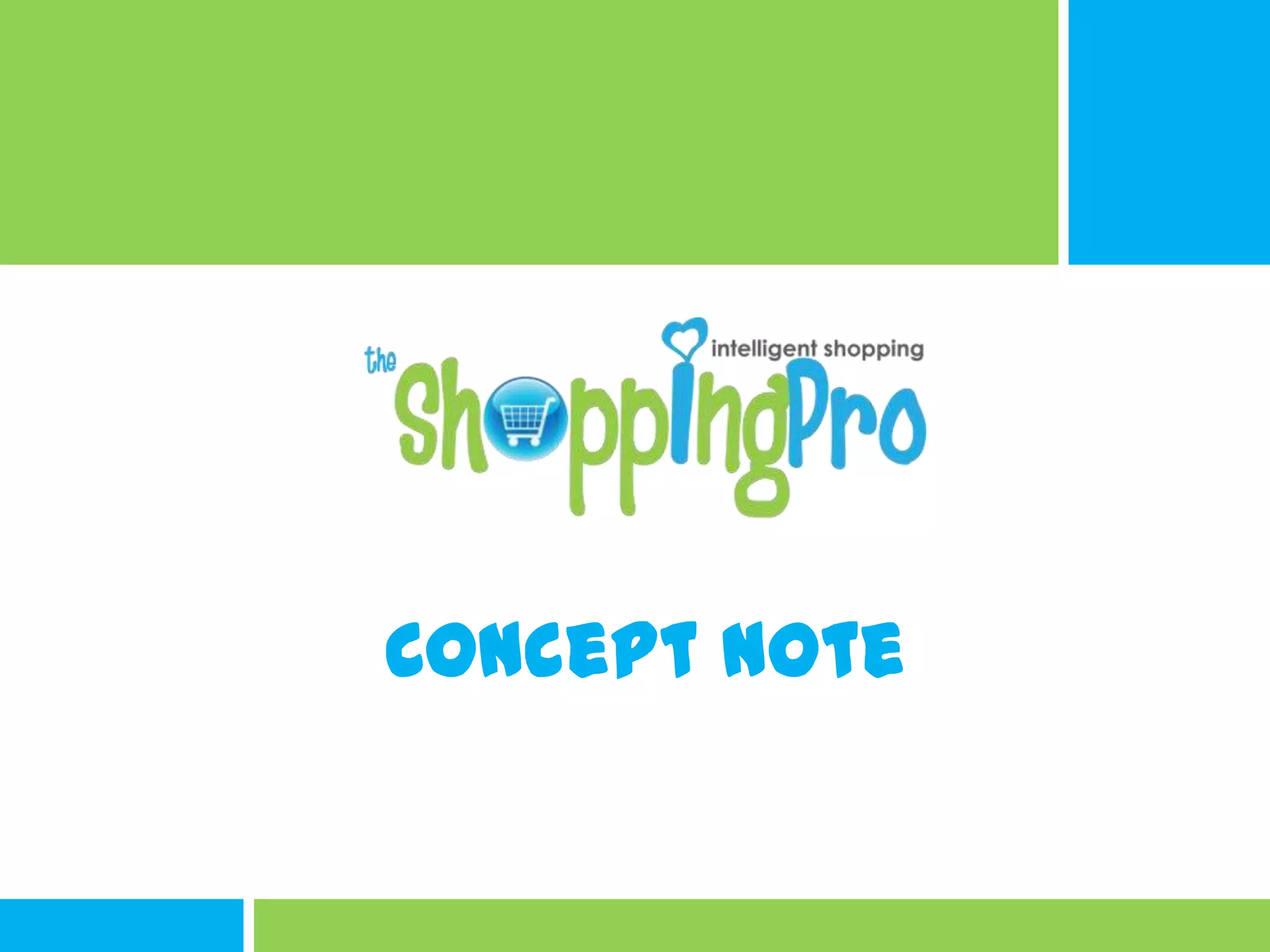 Cover slide of the The shoppingpro pitch deck — Alpha