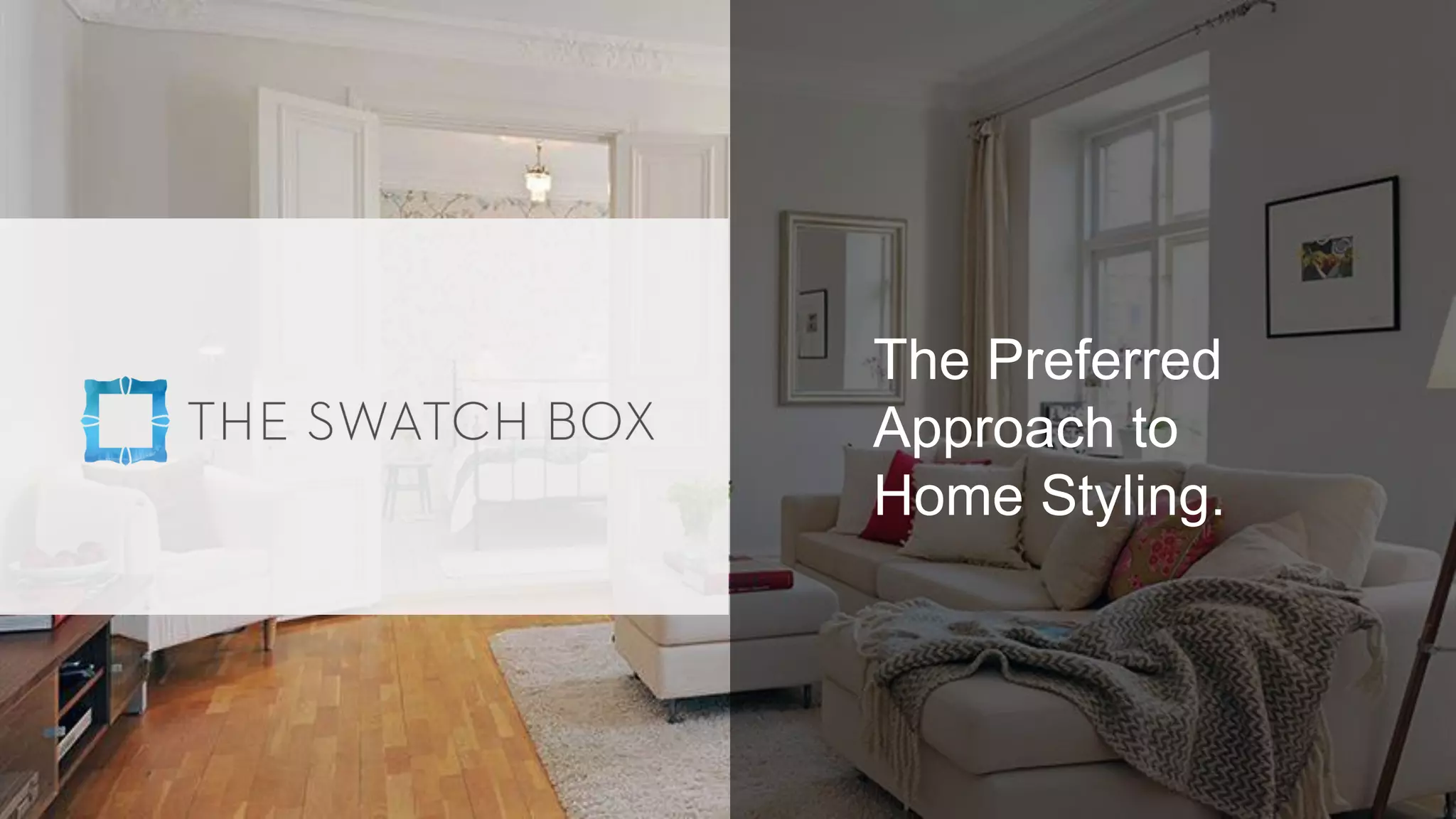 Cover slide of the The Swatch Box pitch deck — Seed 2013