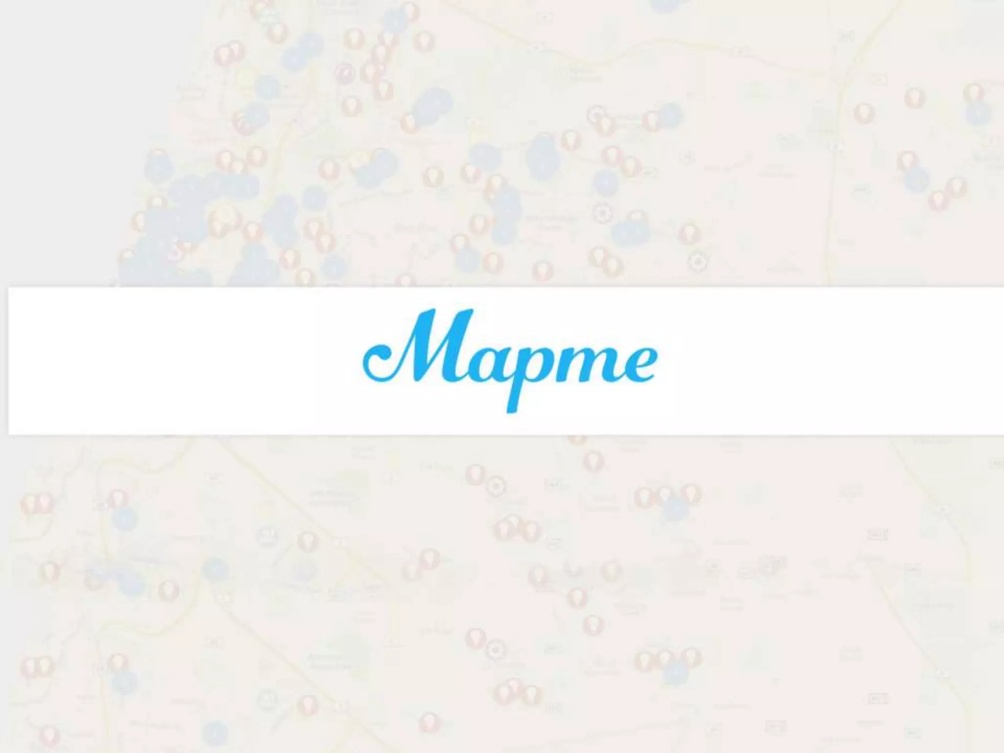 Cover slide of the Mapme pitch deck — Seed 2014