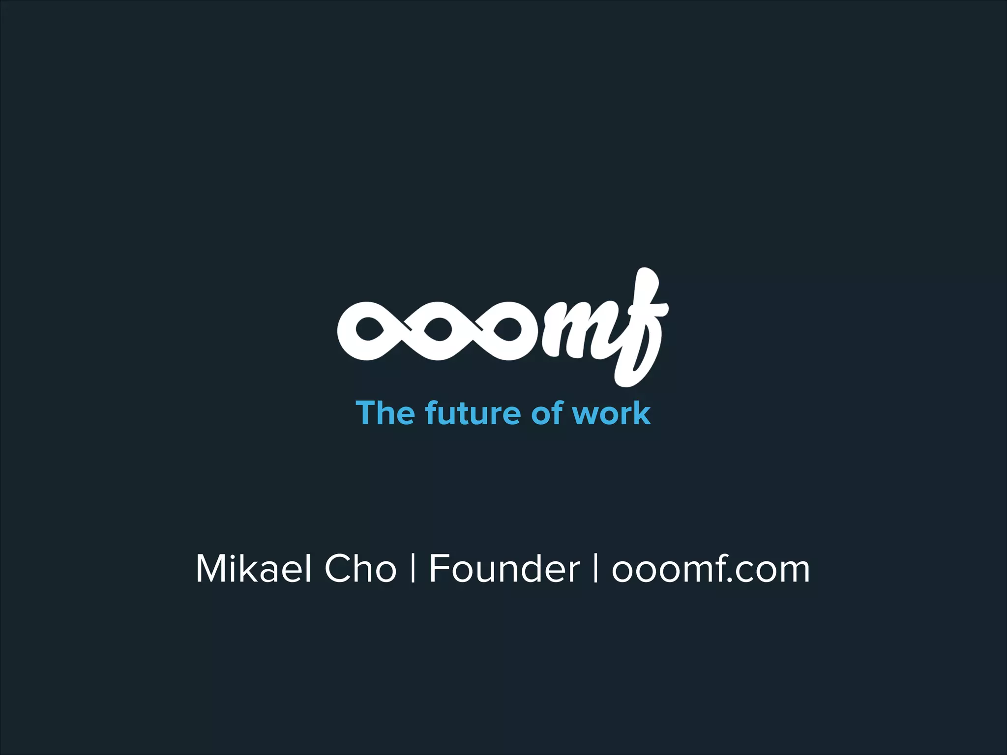 Cover slide of the Ooomf (now Crew) pitch deck — Seed/Early Stage 2013