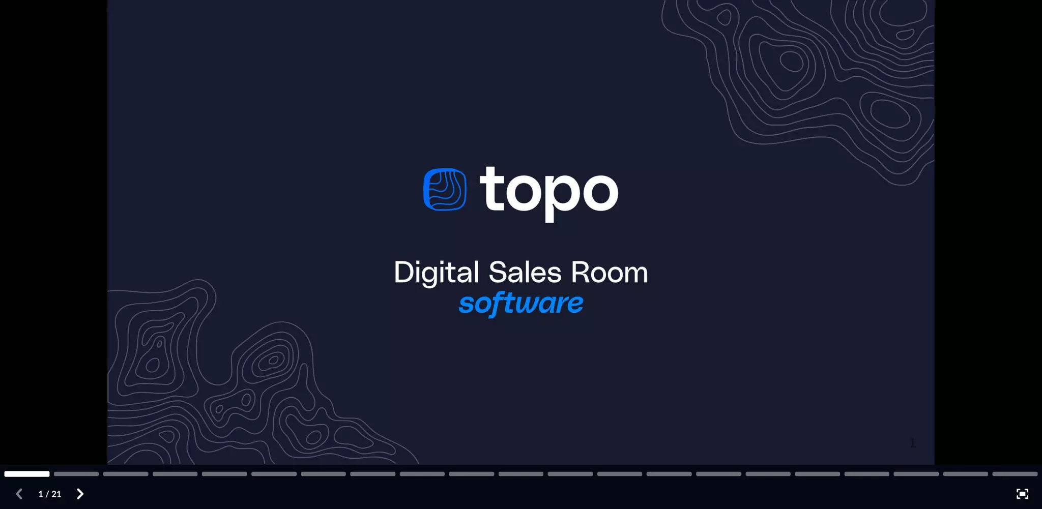 Cover slide of the Topo.io pitch deck — Pre-Seed / Seed 2023