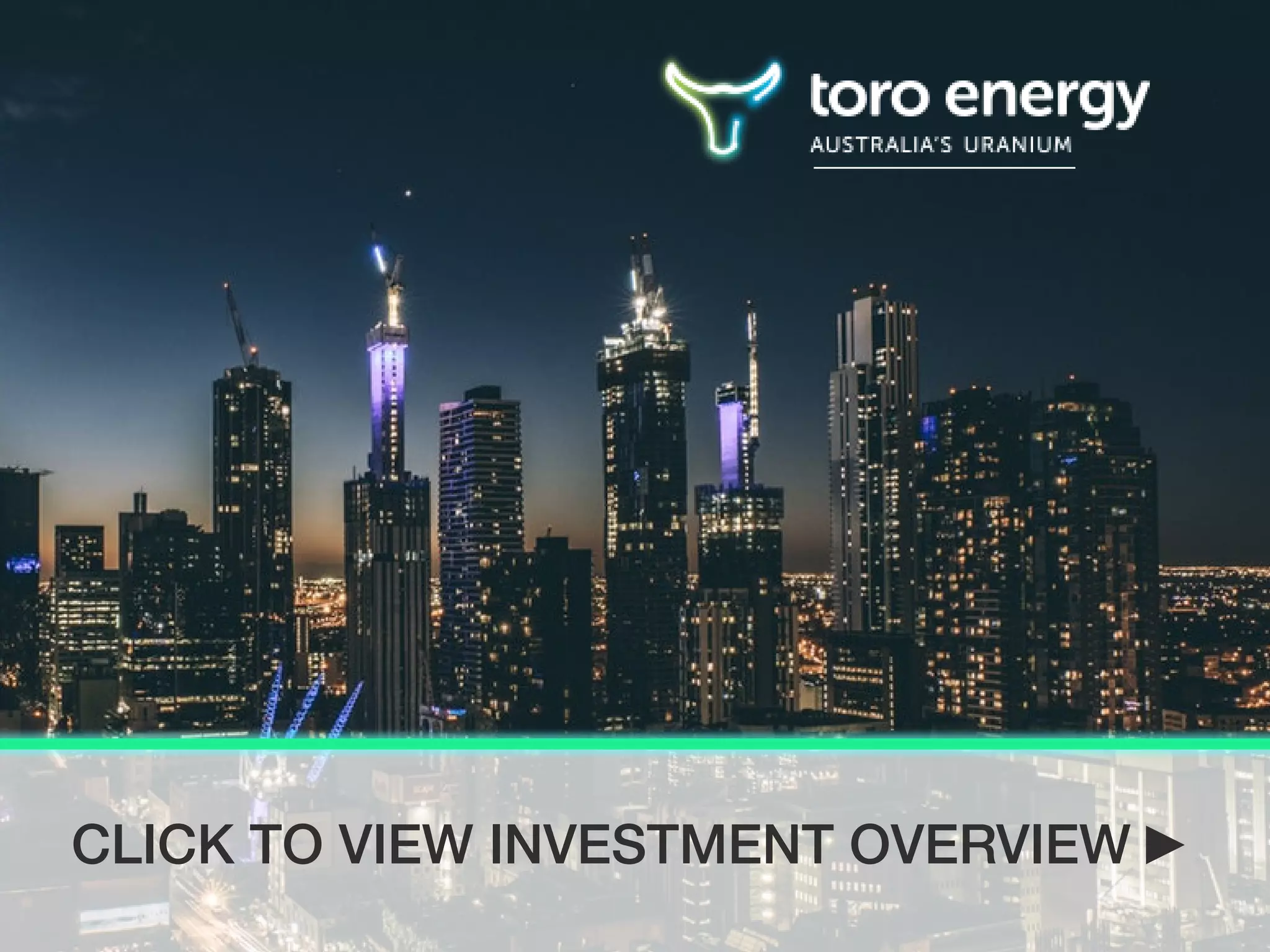 Cover slide of the Toro Energy pitch deck — Public (ASX Listed)