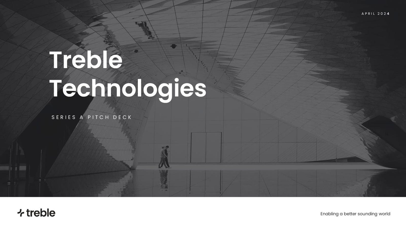 Cover slide of the Treble pitch deck — Series A 2024