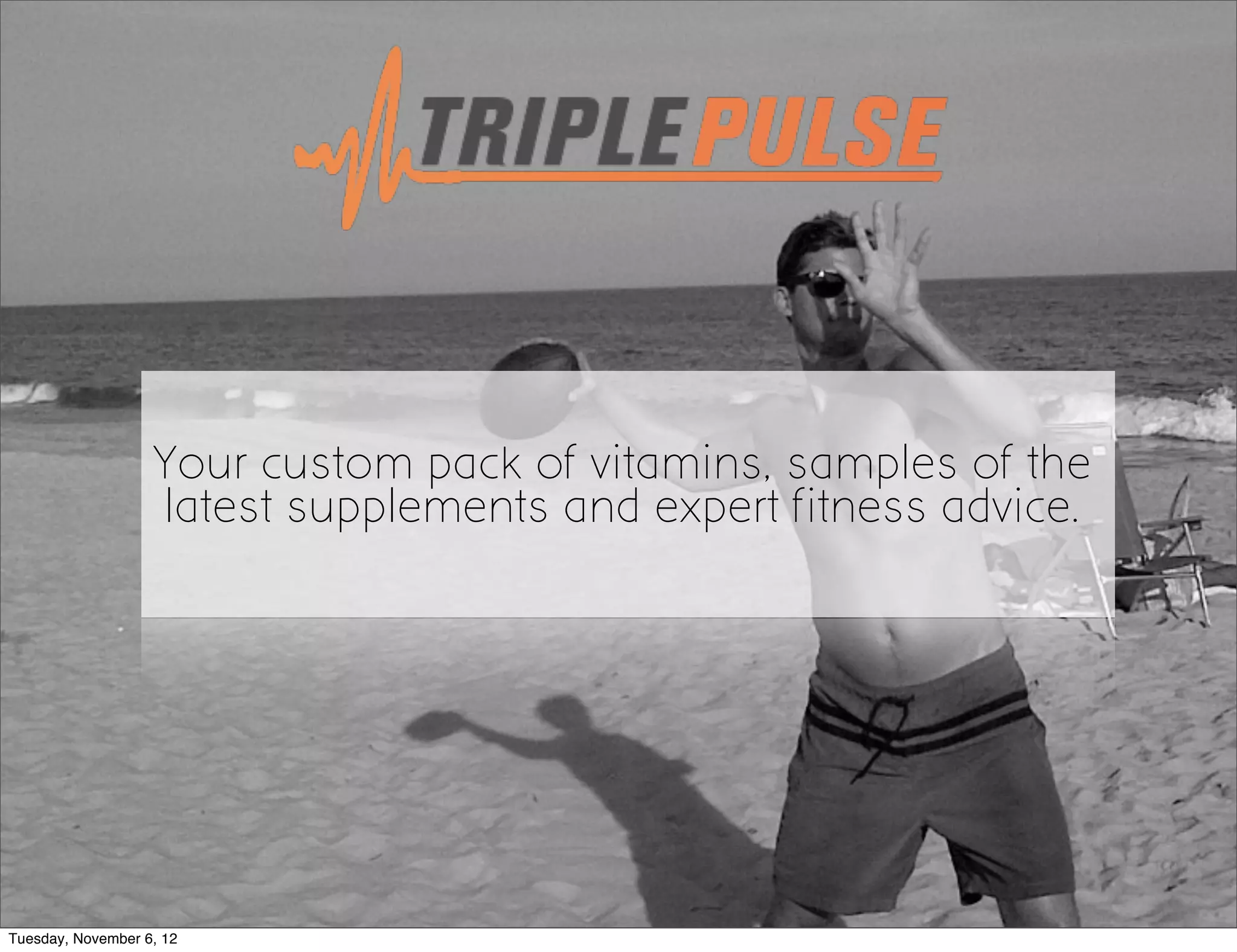 Cover slide of the TriplePulse pitch deck — Beta / Seed 2012