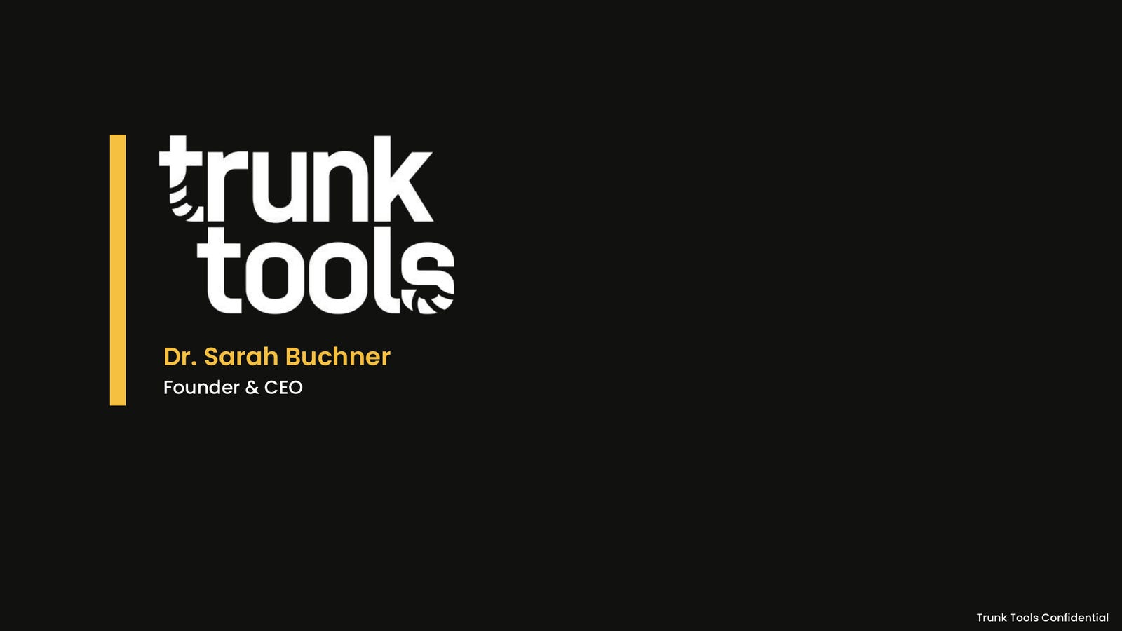 Cover slide of the Trunk Tools pitch deck — Series B 2024