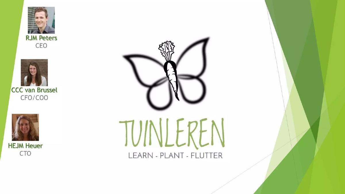 Cover slide of the Tuinleren Pitch Deck Teardown pitch deck