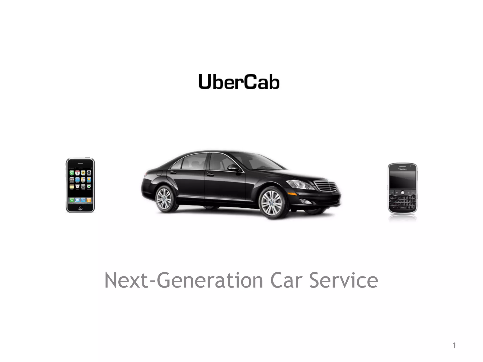 Cover slide of the UberCab (Uber) pitch deck — Seed 2008