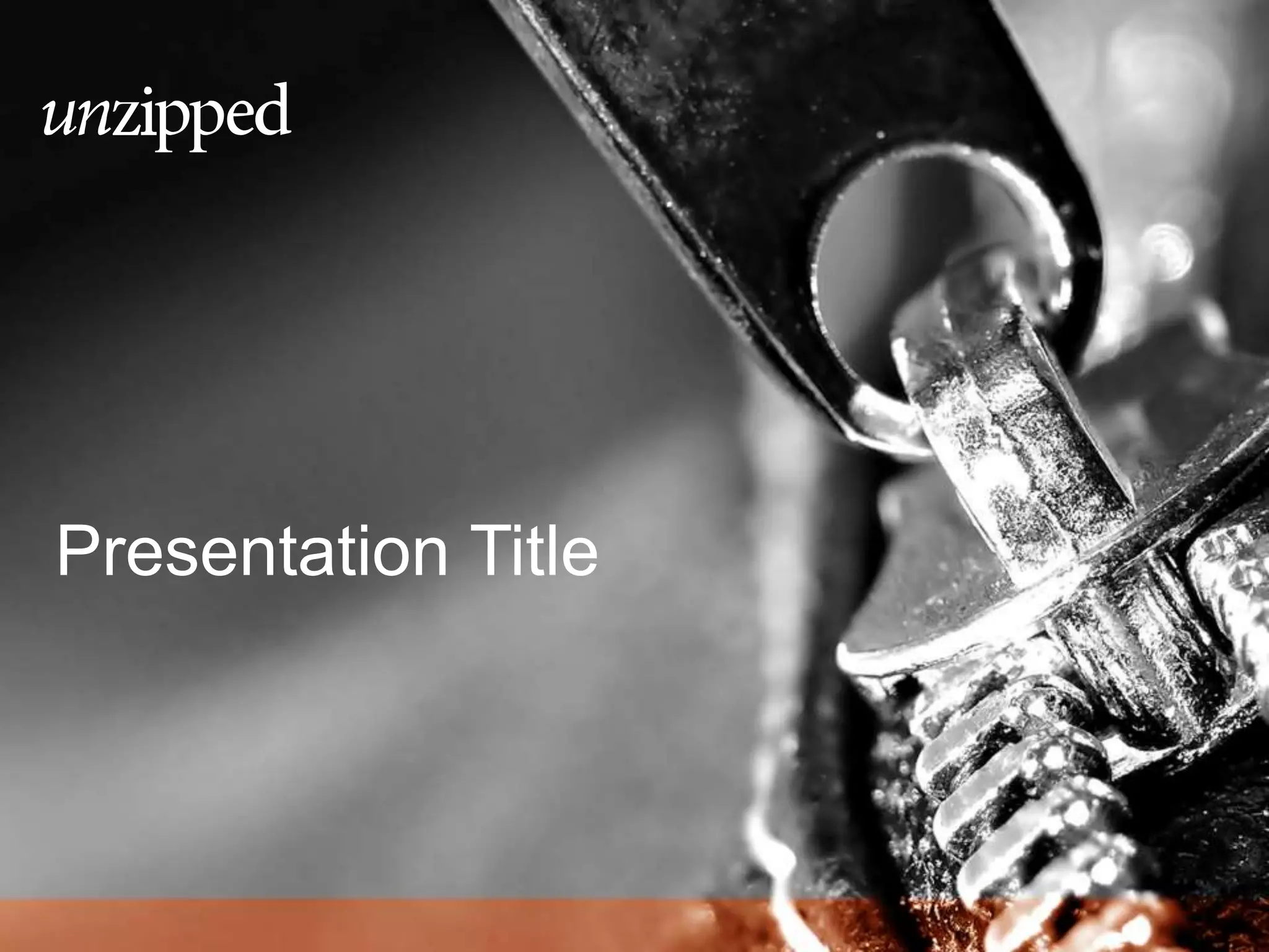 Cover slide of the Unzipped pitch deck — Seed 2011