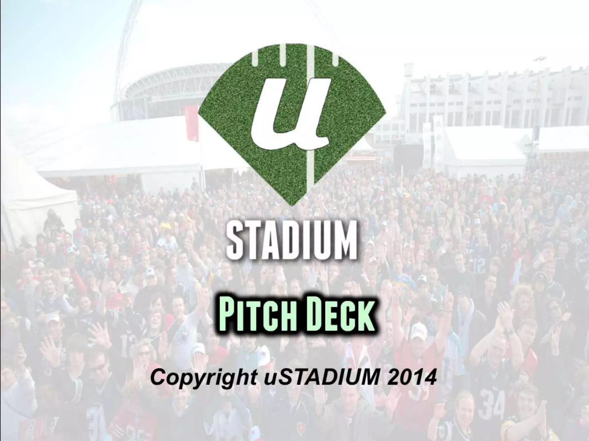 Cover slide of the uSTADIUM Pitch Deck Teardown pitch deck
